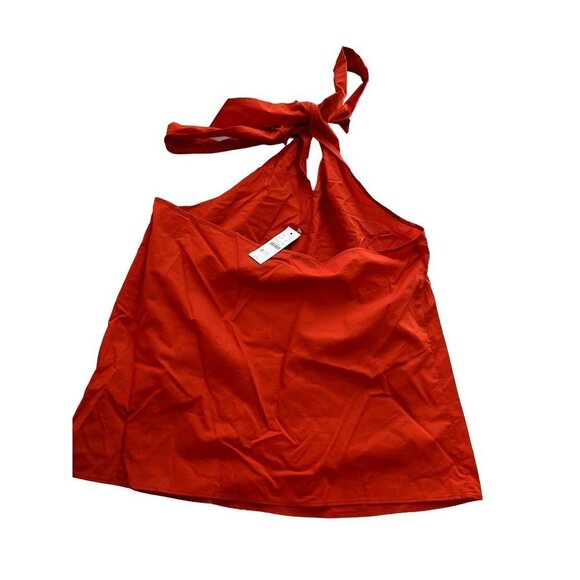 NWT J.Crew Organic Cotton Poplin Red Halter Top M - Picture 9 of 9